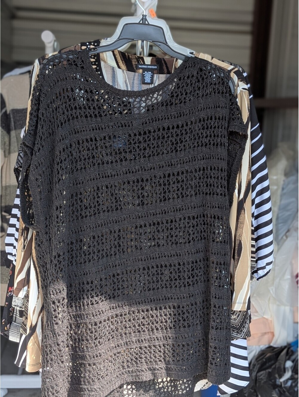 Faded Glory black crochet knit top
